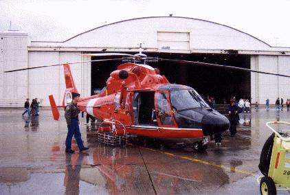 A Coast Guard rescue helicopter