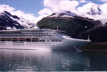 Meeting the Sea Princess on a Glacier Cruise